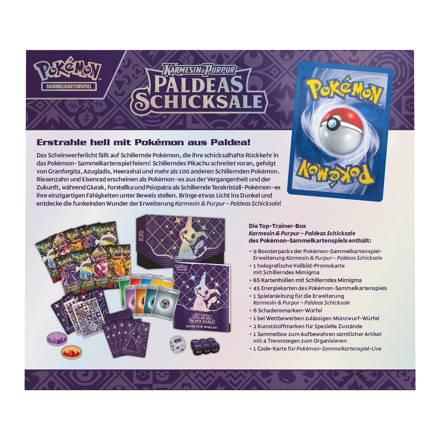 Paldeas Schicksale Top Trainer Box Rückseite