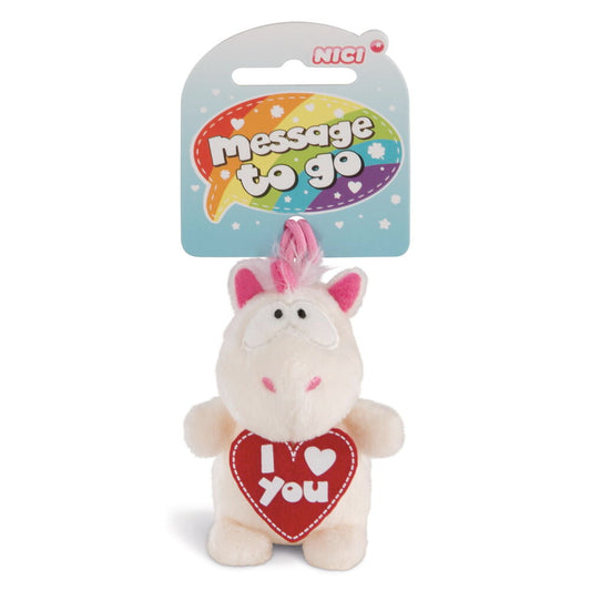 Einhorn Theodor "I (Herz) YOU" 8cm mit Loop