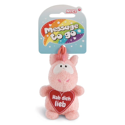 Einhorn Theodor IN LOVE "Hab dich lieb" 8cm mit Loop