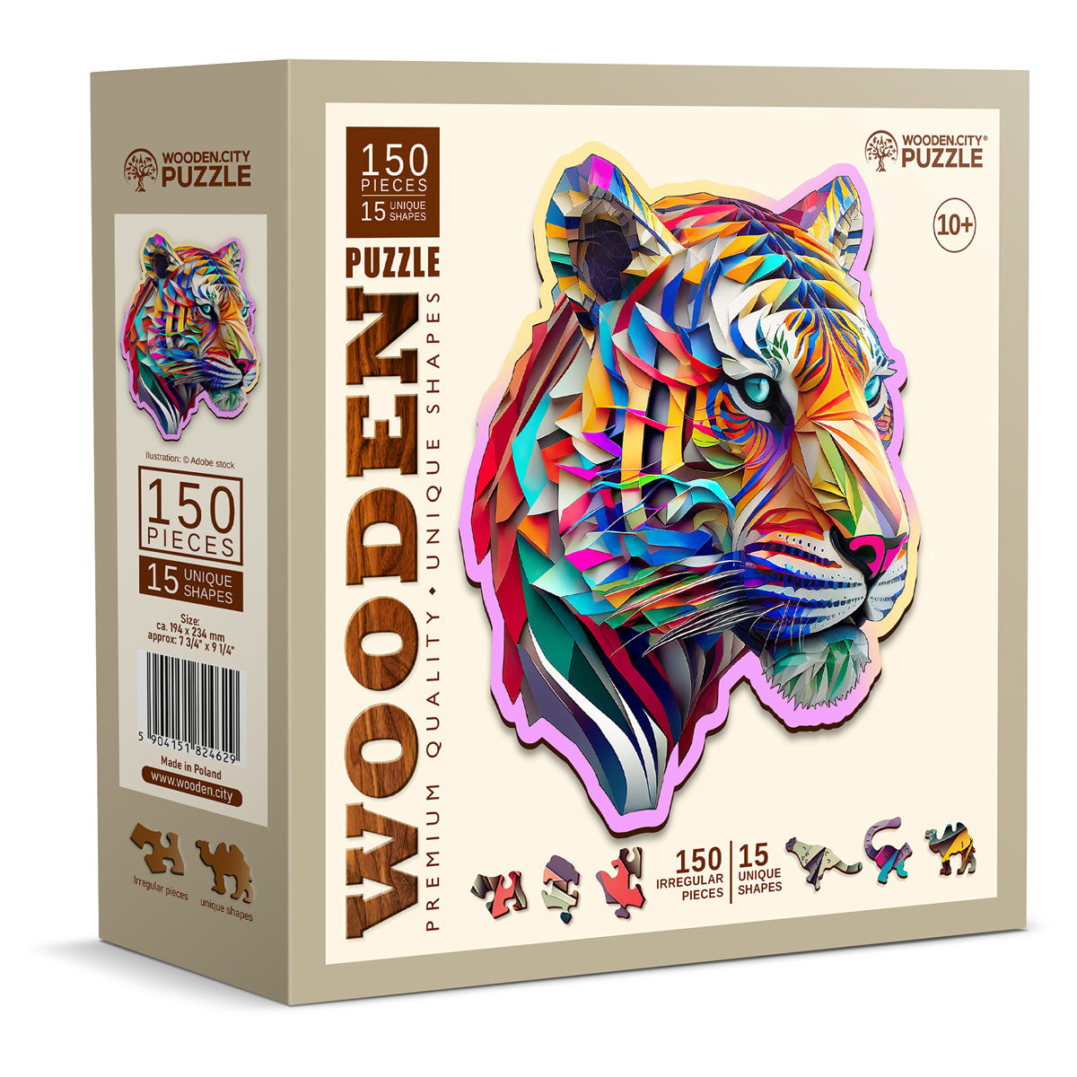 Puzzle Holz M Colorful Tiger