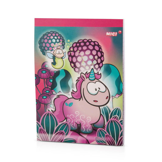 Notizblock Einhorn Midnight Floral A6 kariert im Display