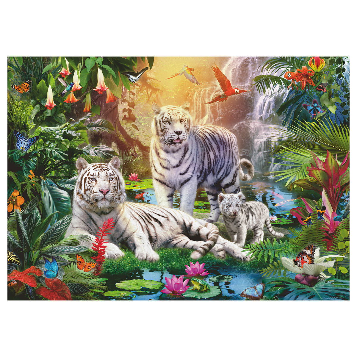 Puzzle Familie Weisse Tiger