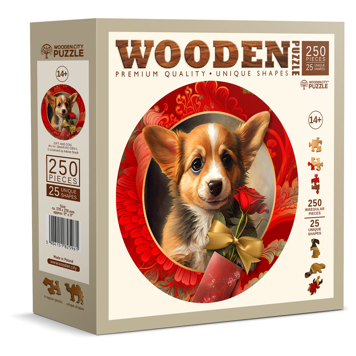 Puzzle Holz L Gift and dog